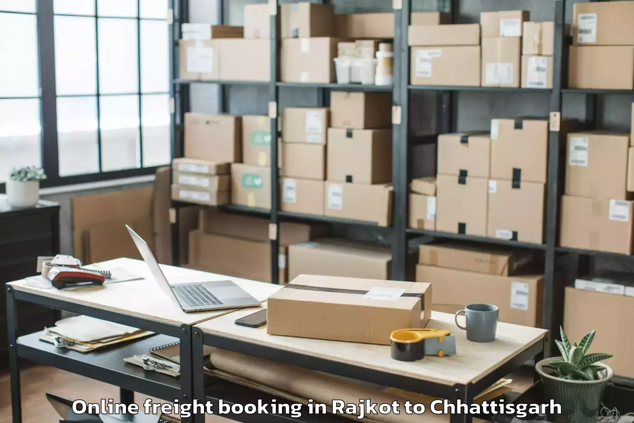 Affordable Rajkot to Bastanar Online Freight Booking